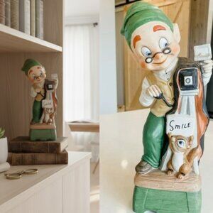 Vintage 1979 Mr. Lucky Series Mr. Photographer 13" Tall Retro Ceramic Figurine